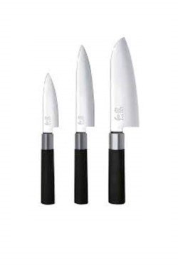 Kai Wasabi Black Kitchen Knives Set 3 pieces