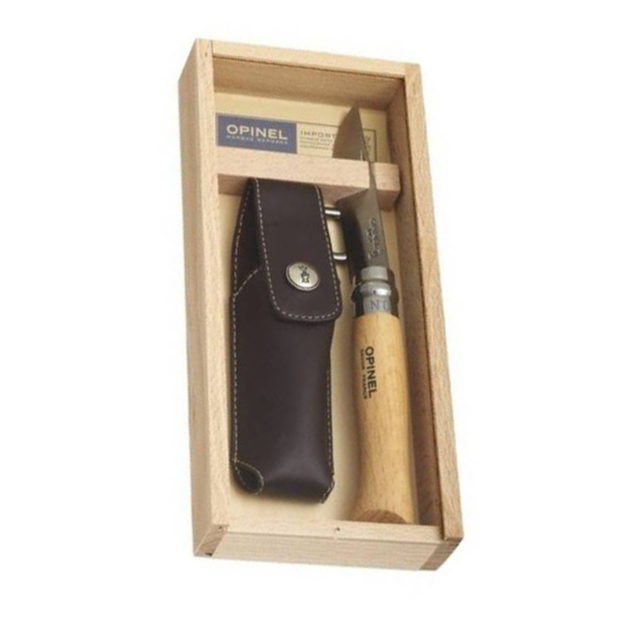 Opinel Pocket Knife With Beech Handle In Wooden Case  N°08