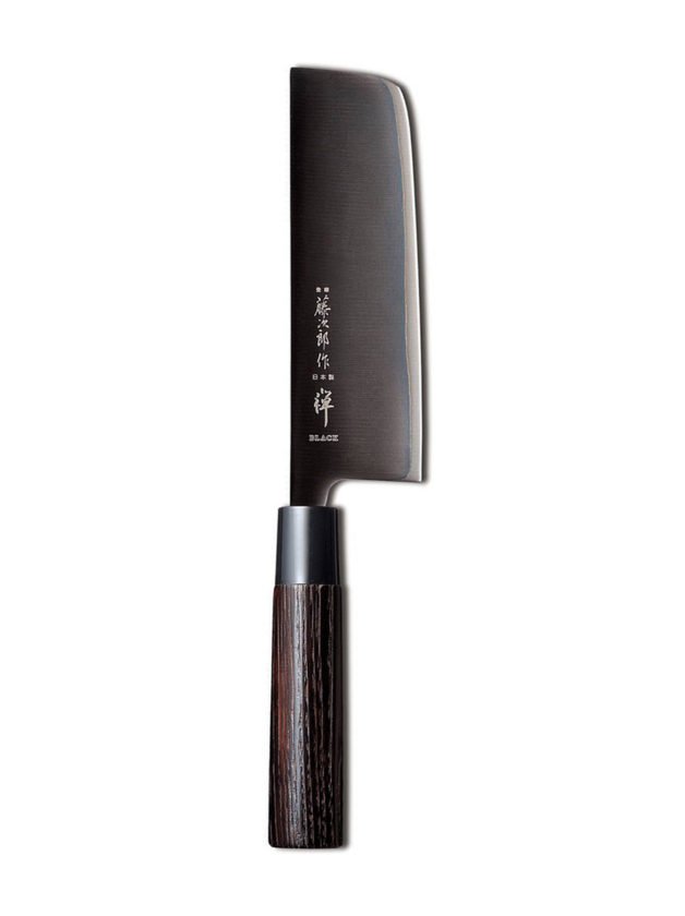 Tojiro Black Zen Nakiri Knife With Chestnut Wood Handle 16,5 cm
