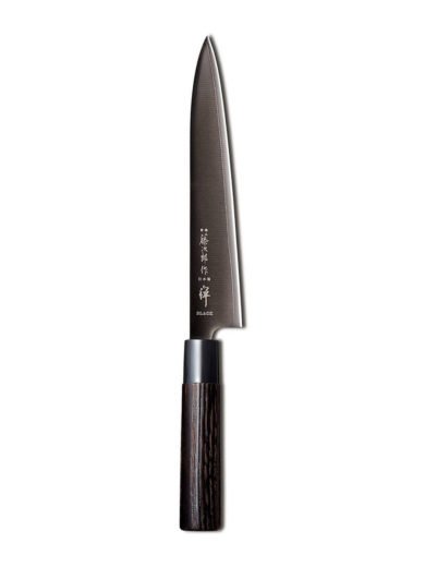 Tojiro Black Zen Slicer Knife With Chestnut Wood Handle 21 cm