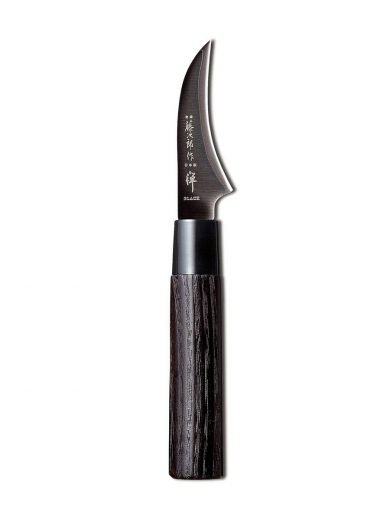Tojiro Black Zen Peeling Knife With Chestnut Wood Handle 7 cm