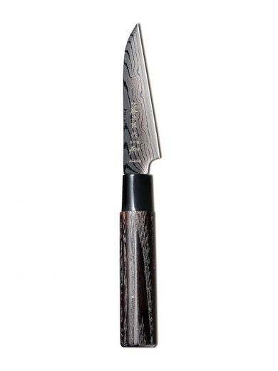 Tojiro Shippu Black Paring Knife With Chestnut Wood Handle 9 cm