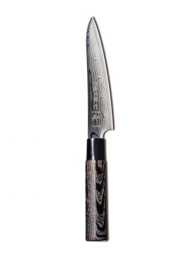 Tojiro Shippu Black Paring Knife With Chestnut Wood Handle 13 cm
