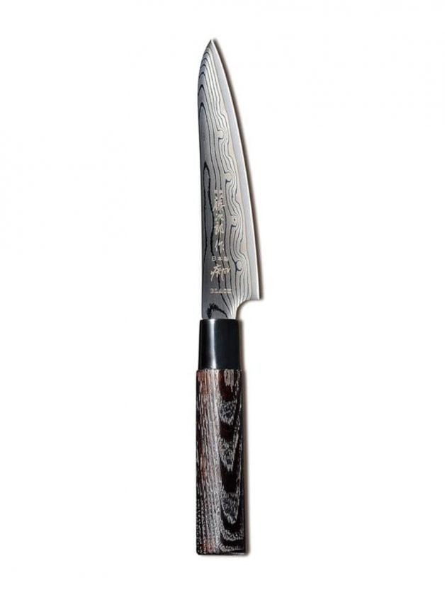 Tojiro Shippu Black DP Damascus Μαχαίρι Γενικής Χρήσης Με Λαβή Καστανιάς 13 εκ