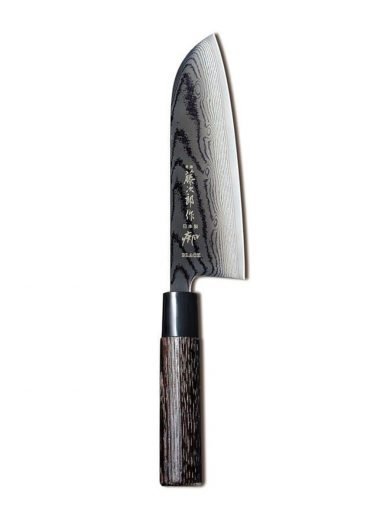 Tojiro Shippu Black DP Damascus Μαχαίρι Γενικής Χρήσης Santoku Με Λαβή Καστανιάς 16,5 εκ