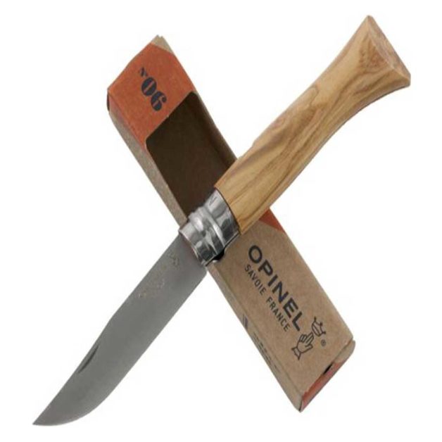 Opinel Traditional Classic Wood Σουγιάς Λαβή Από Ελιά Σε Δύο Μεγέθη