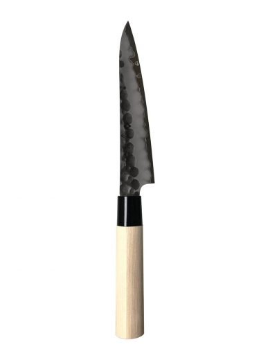 TOJIRO Dp Hammered Finish Paring Knife With Magnolia Wood Handle 9 cm