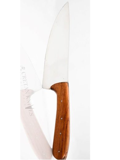 Handmade Chef Knife 18 cm, Stainless Steel Blade and Rosewood Handle. CretanKnives Skalidakis