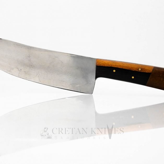 Handmade Chef Knife 20 cm, Carbon Damascus Blade, Ebony and Bakelite Handle