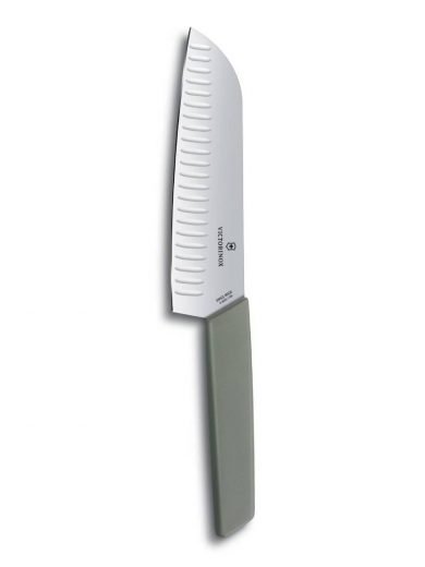 Victorinox Swiss Modern Santoku Knife Fluted Edge Various Colors 17 cm