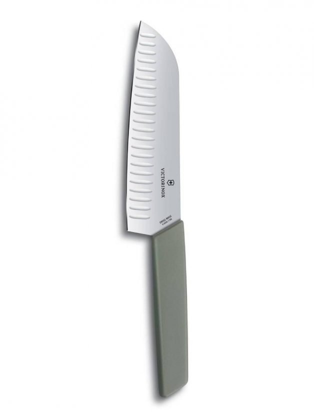 Victorinox Swiss Modern Santoku Knife Fluted Edge Various Colors 17 cm