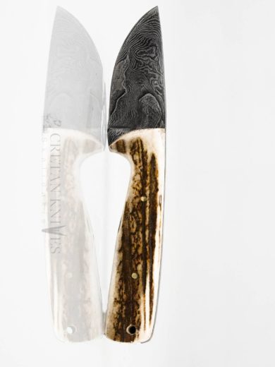 Damascus Skinning Knife With Deer Horn Handle 280 Layers 8 cm
