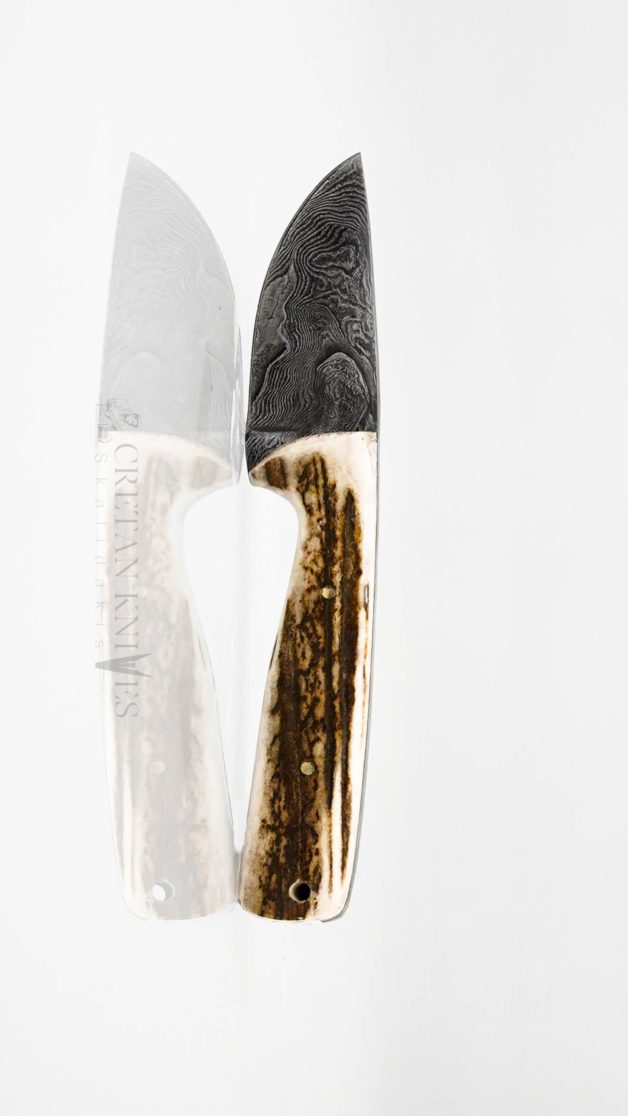 Damascus Skinning Knife With Deer Horn Handle 280 Layers 8 cm