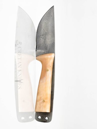 Damascus Skinning Knife With Ram Horn Handle 280 Layers 10cm