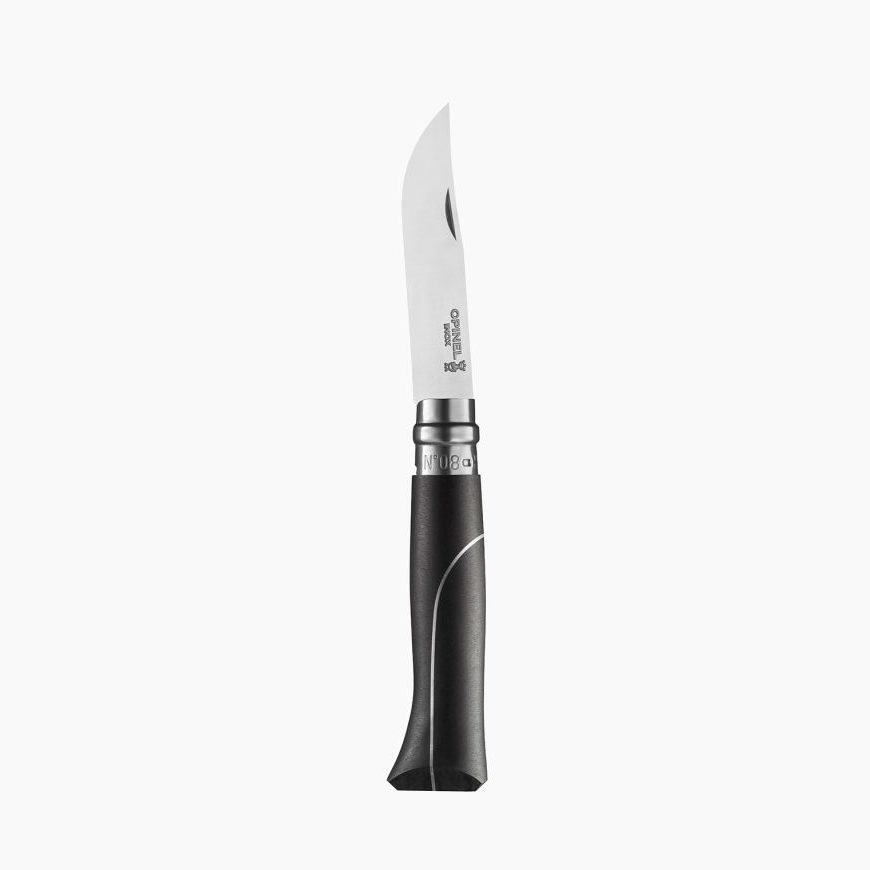 Opinel knife n.8 inox, black luxury edition, Opinel Outdoor.