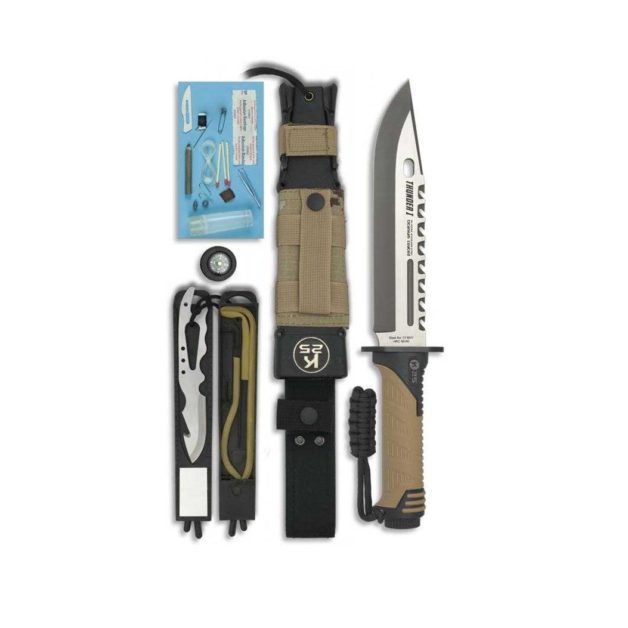 K25 Thunder I Tactical knife 20 cm + Coyote sheath
