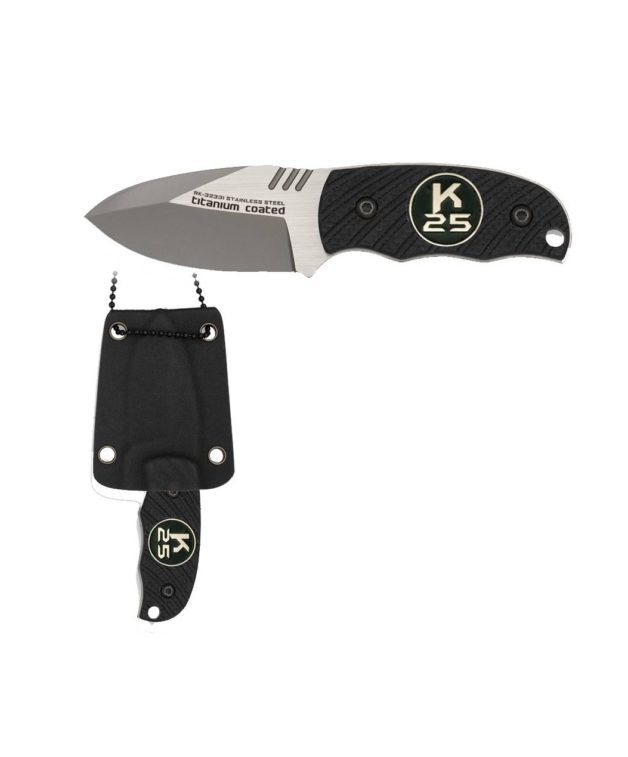 K25 Tactical Knife 6 cm black + case