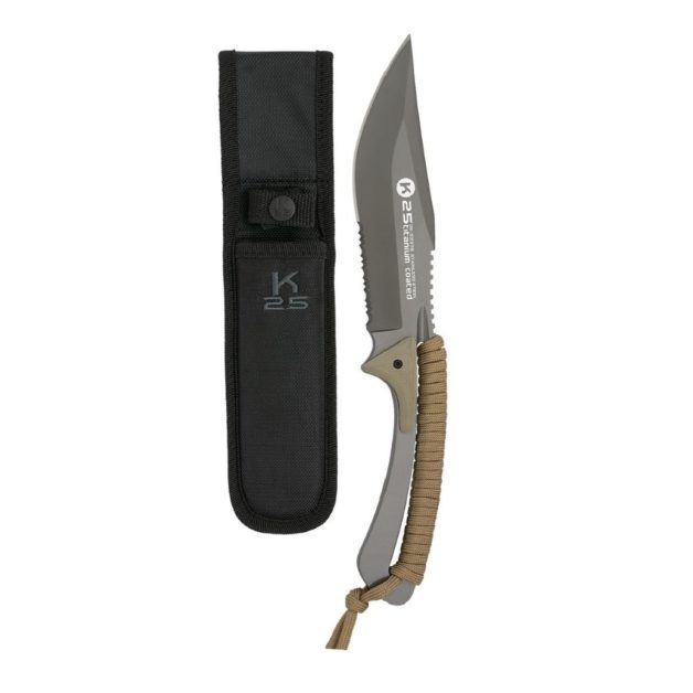 K25 Tactical Knife 13.3 cm Cord Wrapped + Sheath